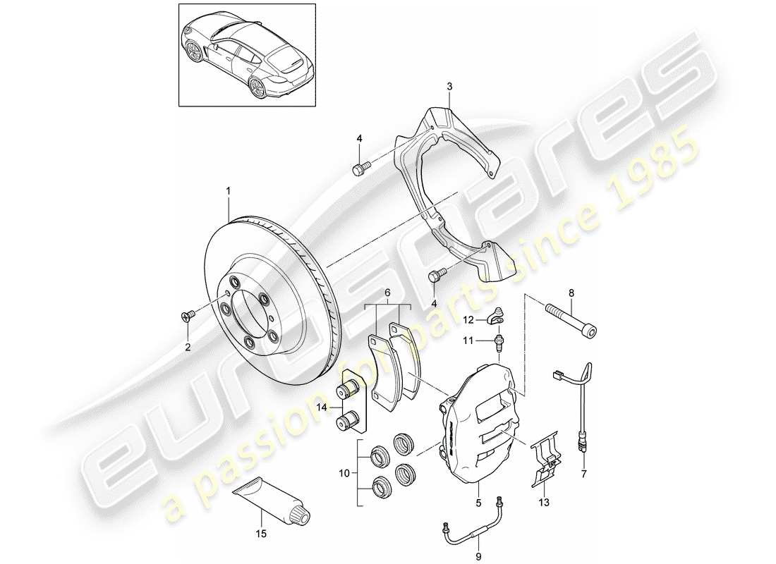 porsche 2013 (panamera 970) disc brake rear axle d >>- mj 2013 part diagram