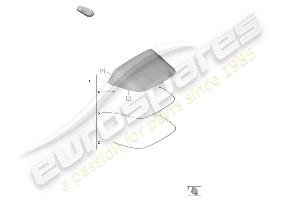 porsche 2020 (992-1) rear window parts diagram