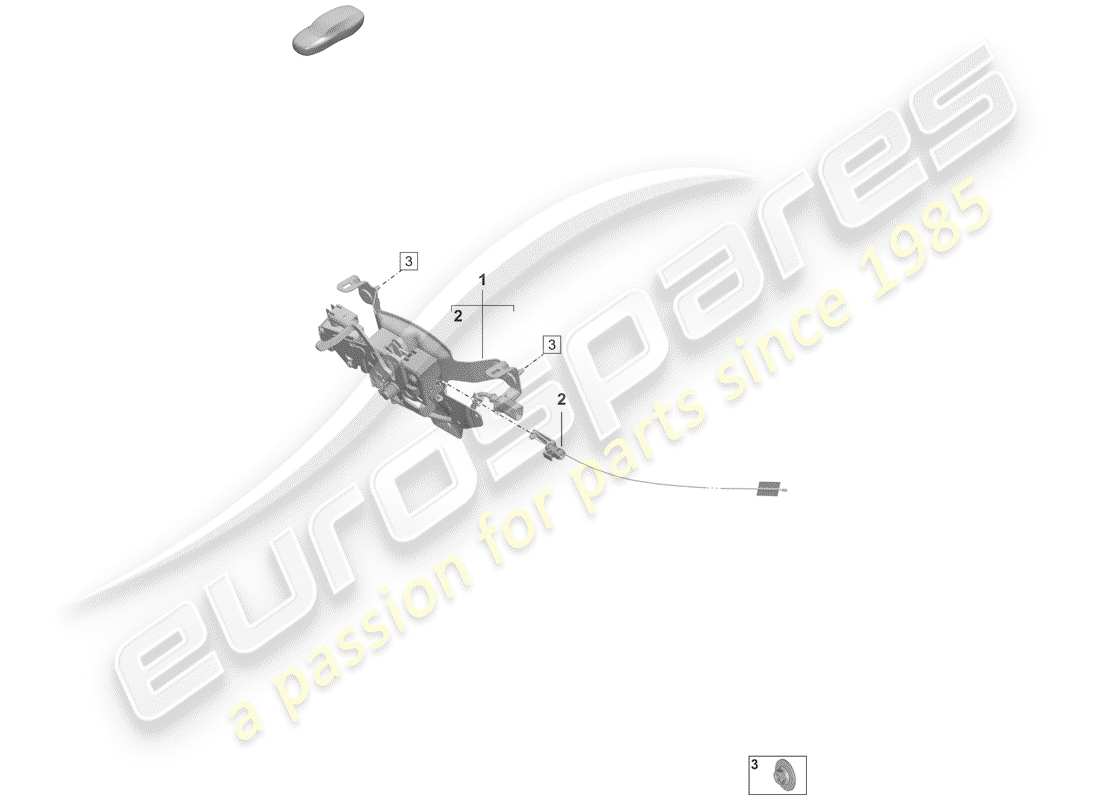 porsche 2020 (992-1) lock locking mechanism parts diagram