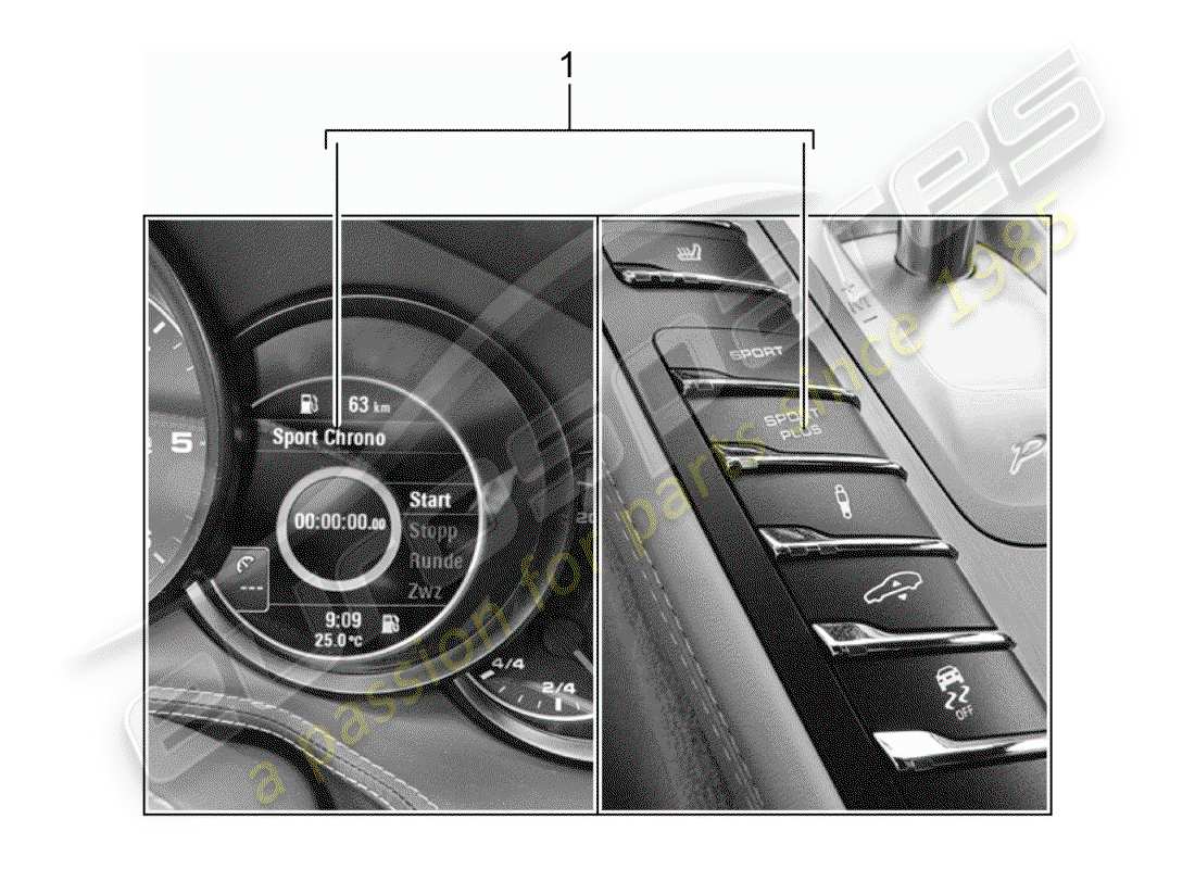porsche 2017 (tequipment panamera) switch unit parts diagram