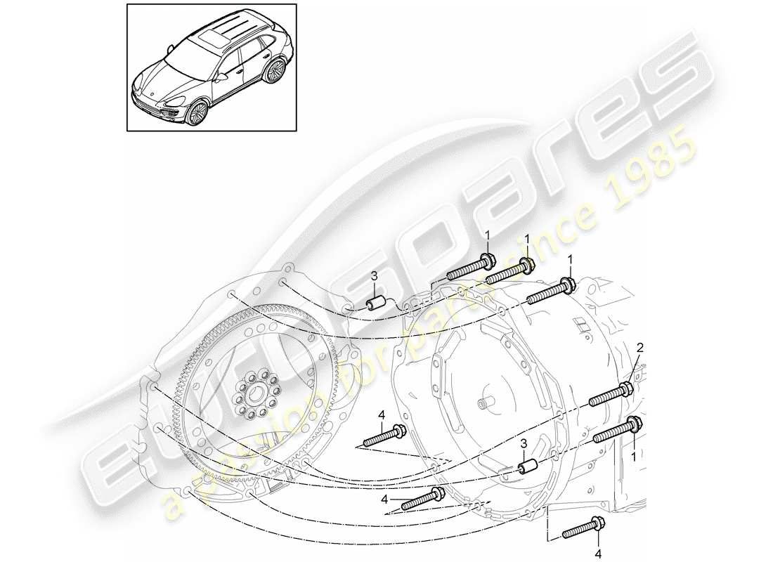 porsche 2018 (cayenne e2 92a) mounting parts for engine and transmission part diagram