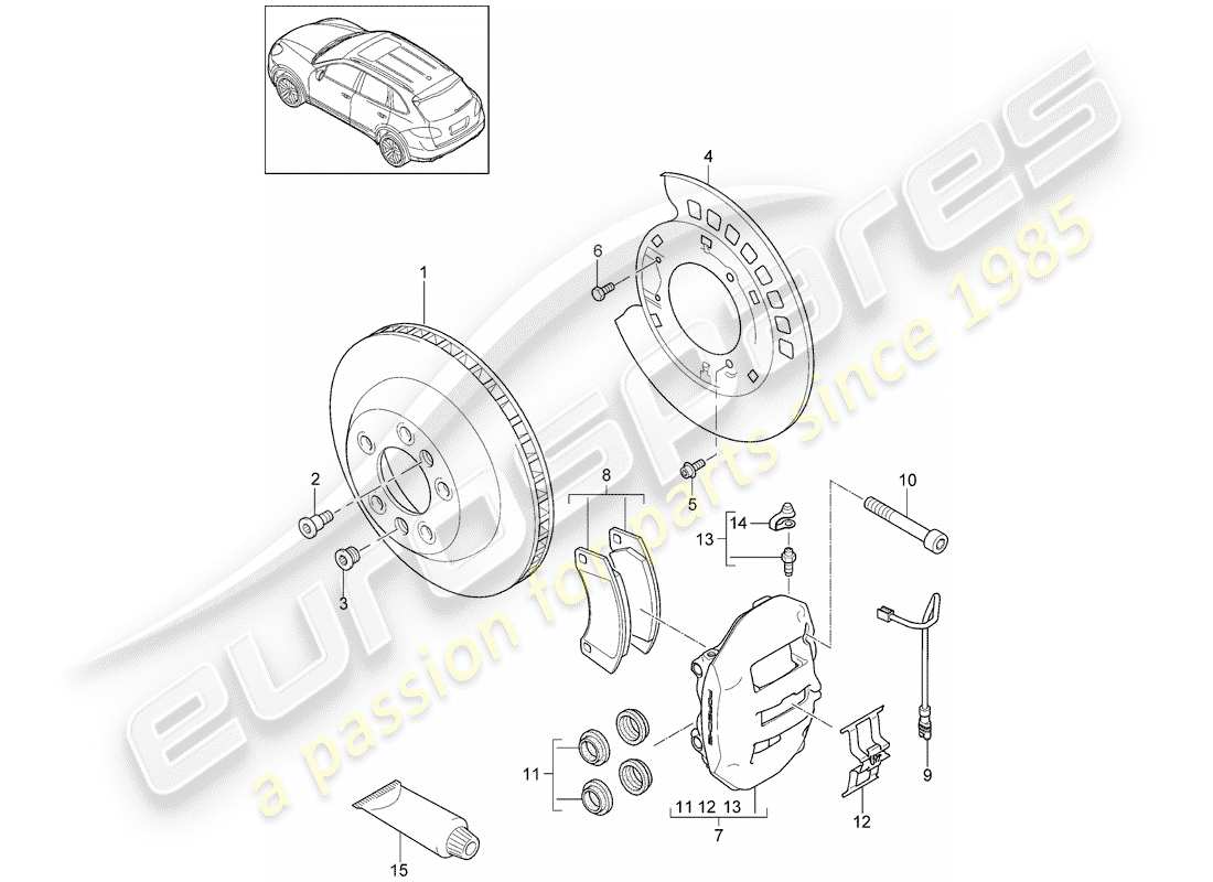 porsche 2018 (cayenne e2 92a) disc brake rear axle d - mj 2015>> part diagram