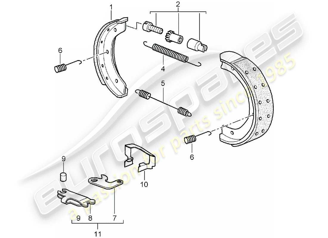porsche 2006 (987 boxster) handbrake parts diagram