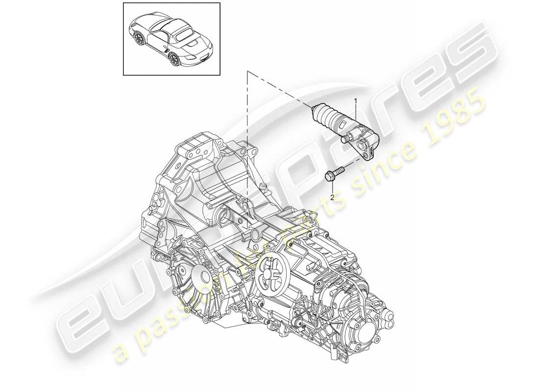 porsche 2012 (987 boxster) clutch slave cylinder parts diagram