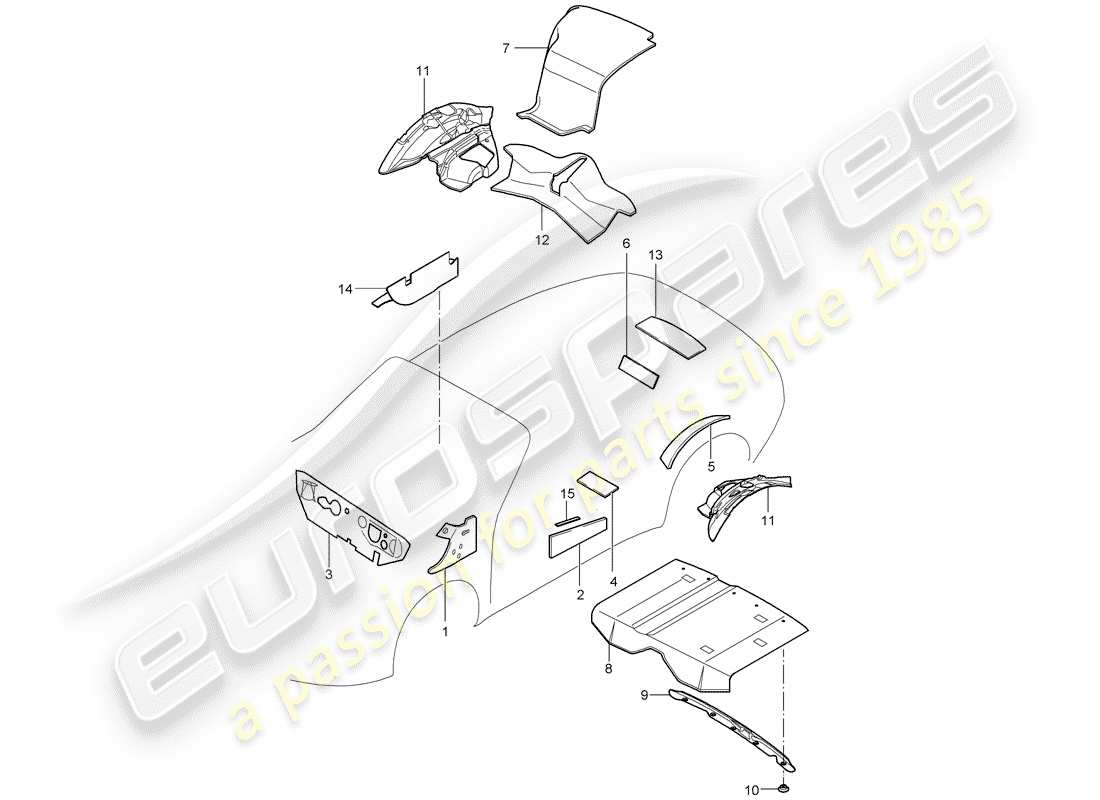 porsche 2005 (997-1) body shell parts diagram
