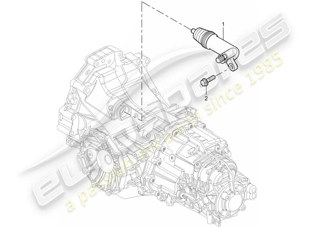 porsche 2008 (987 cayman) clutch slave cylinder for 5-speed manual transmission part diagram