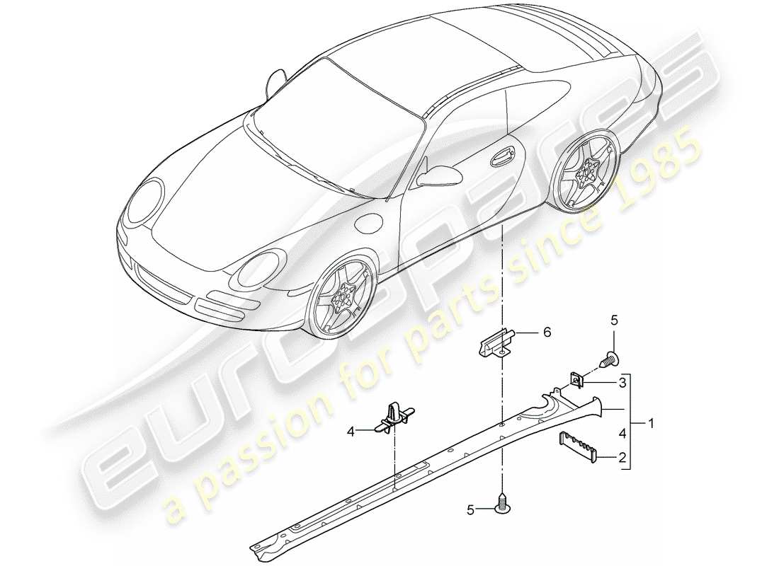 porsche 2011 (997-2) side member trim parts diagram