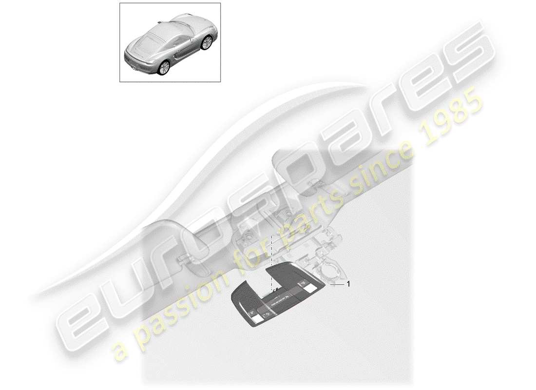 porsche 2014 (981 cayman) console roof part diagram