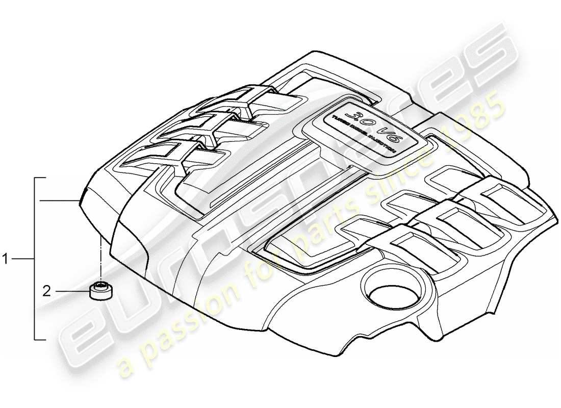 porsche 2009 (cayenne e1 9pa) engine cover parts diagram