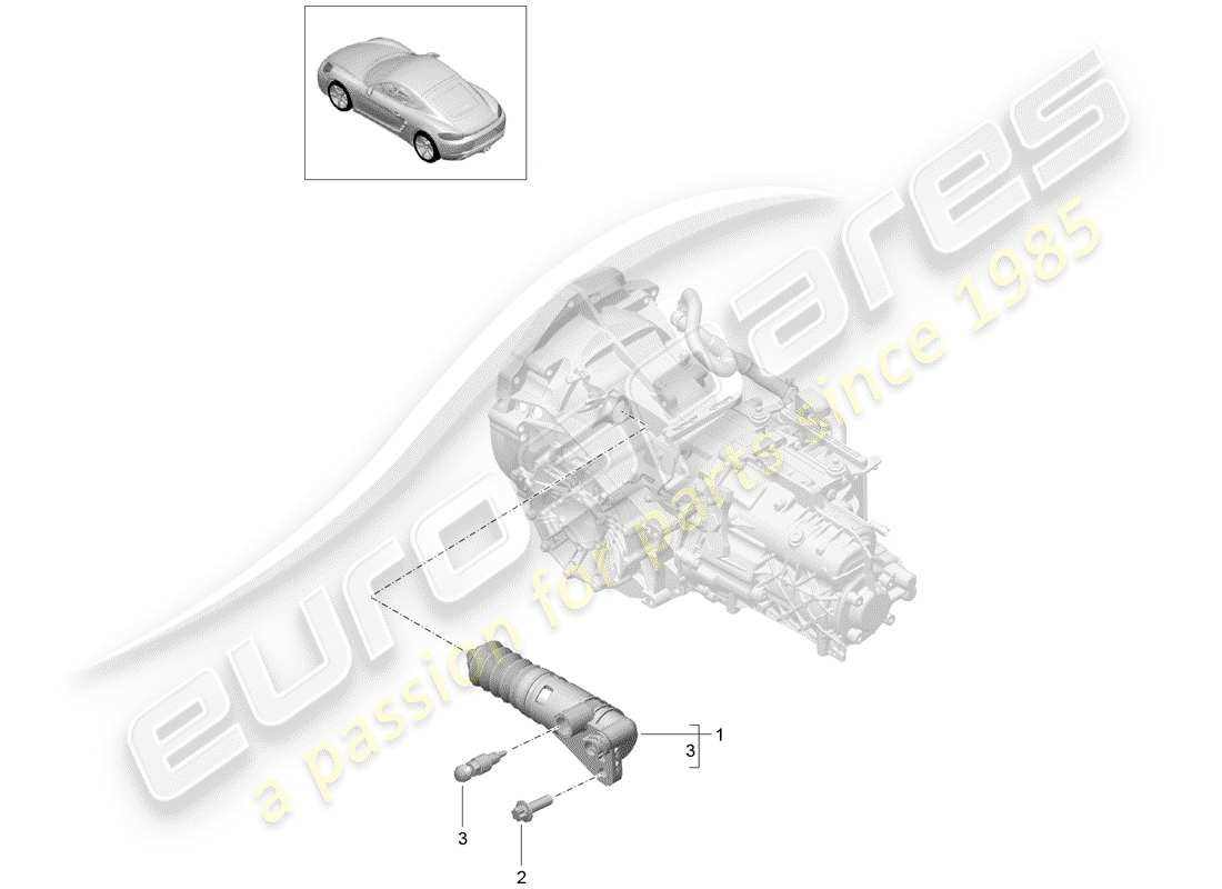 porsche 2018 (718 cayman) clutch slave cylinder part diagram