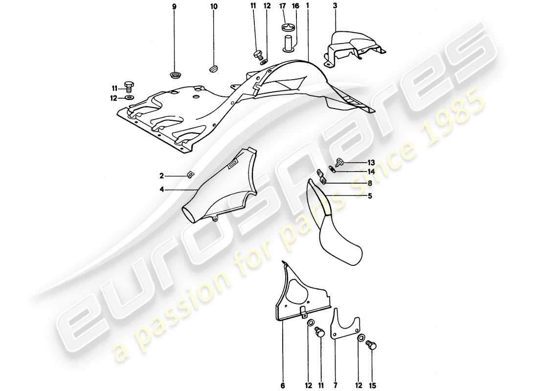 porsche 911 (1975) air duct part diagram