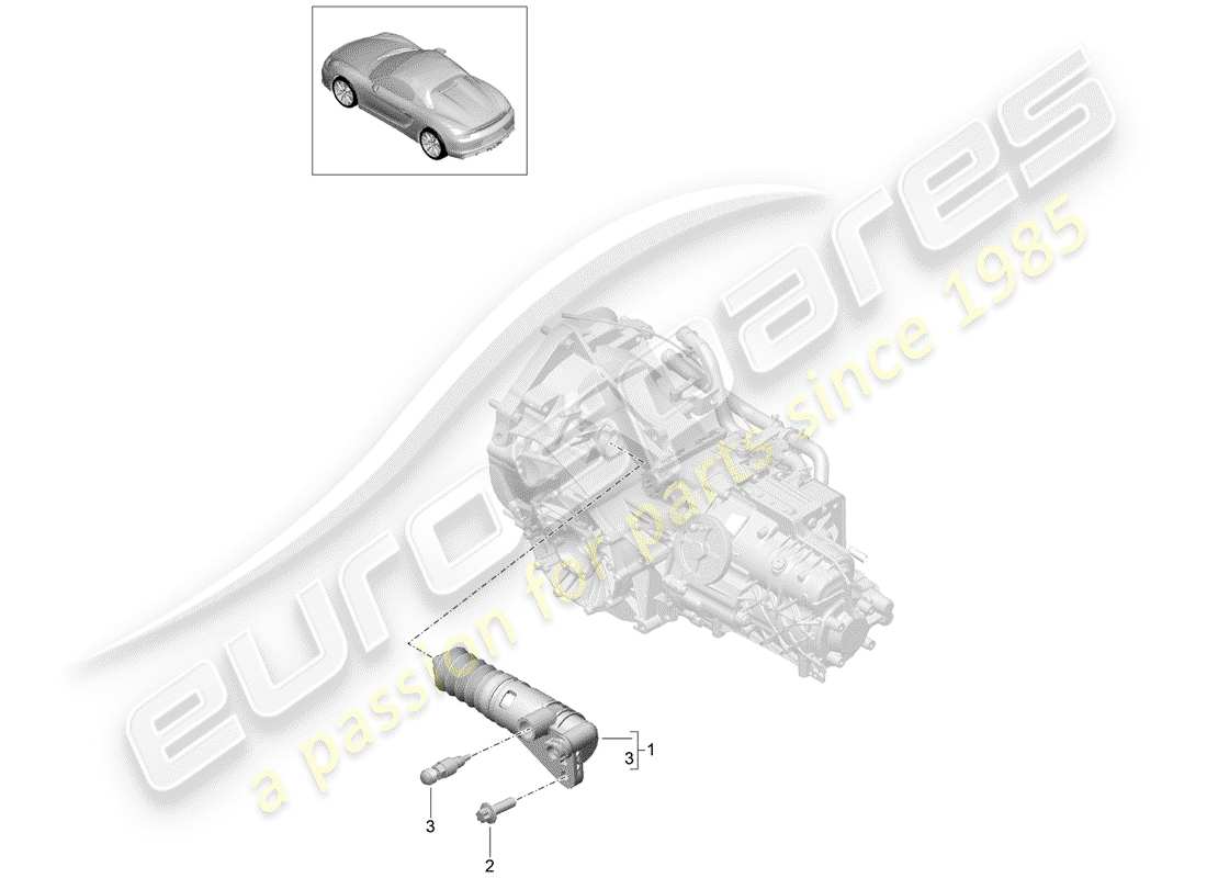 porsche 2016 (981 boxster spyder) clutch slave cylinder parts diagram