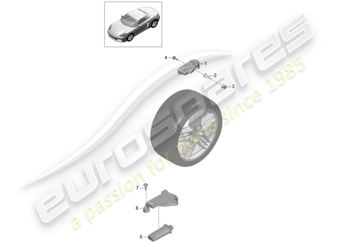 porsche 2018 (718 boxster) tyre pressure control system parts diagram