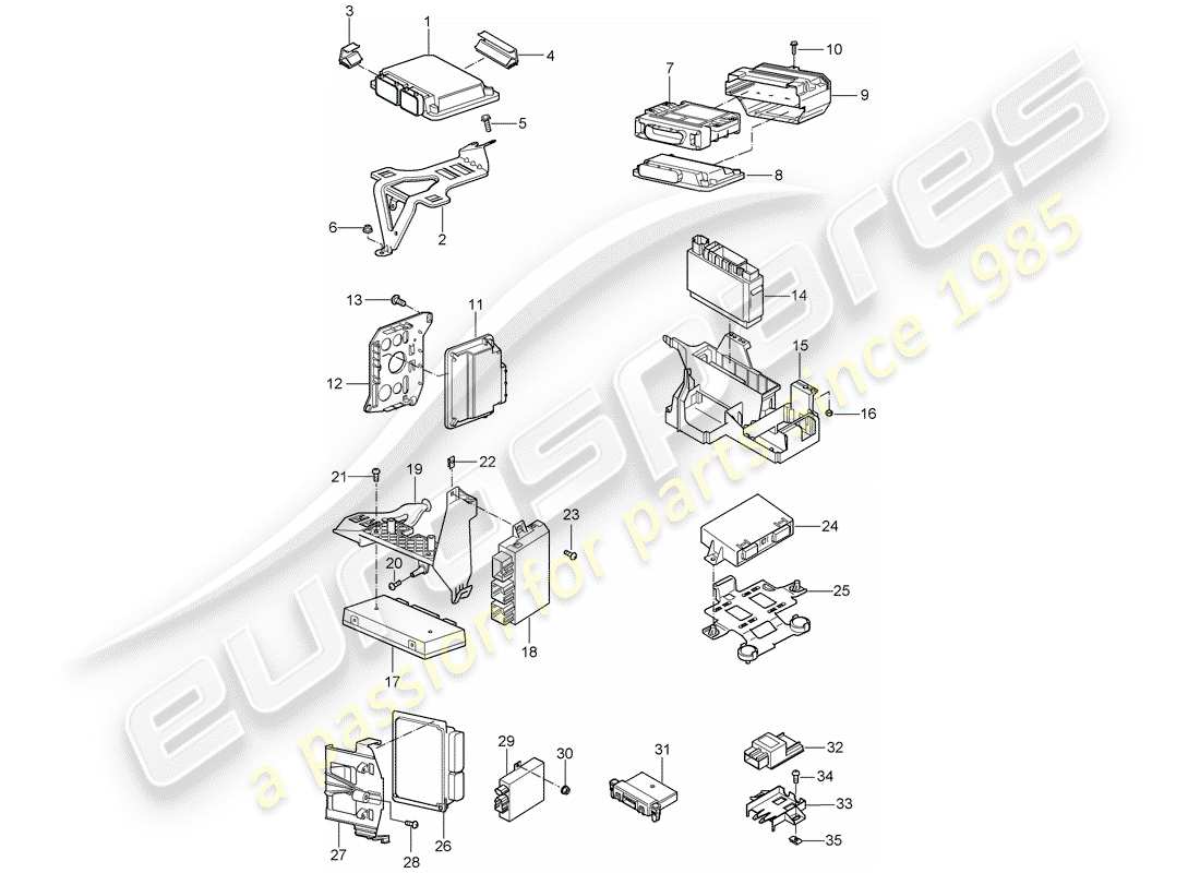 porsche 2006 (cayenne e1 9pa) control units part diagram