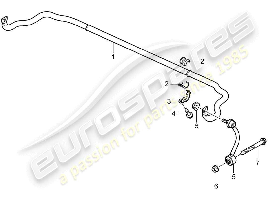 porsche 2010 (cayenne e1 9pa) anti-roll bar parts diagram