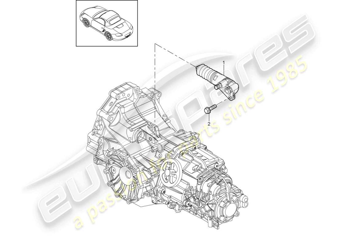 porsche 2011 (987 boxster) clutch slave cylinder parts diagram
