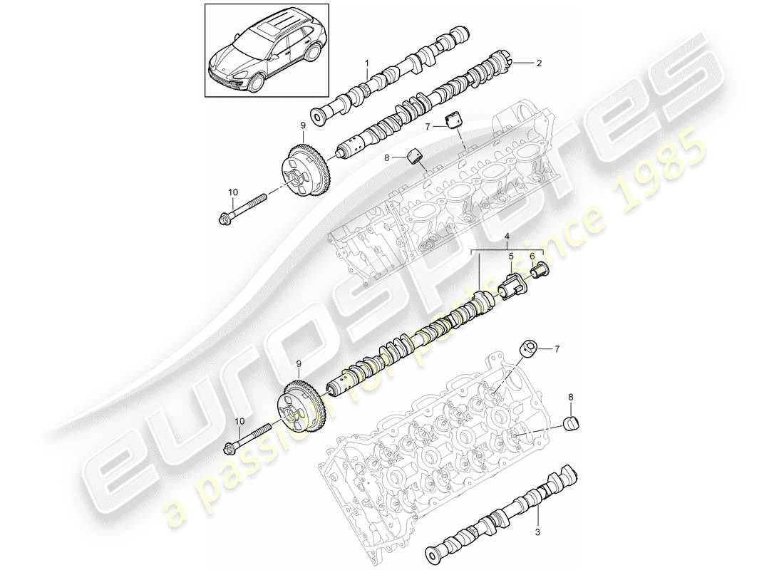 porsche 2016 (cayenne e2 92a) camshaft part diagram