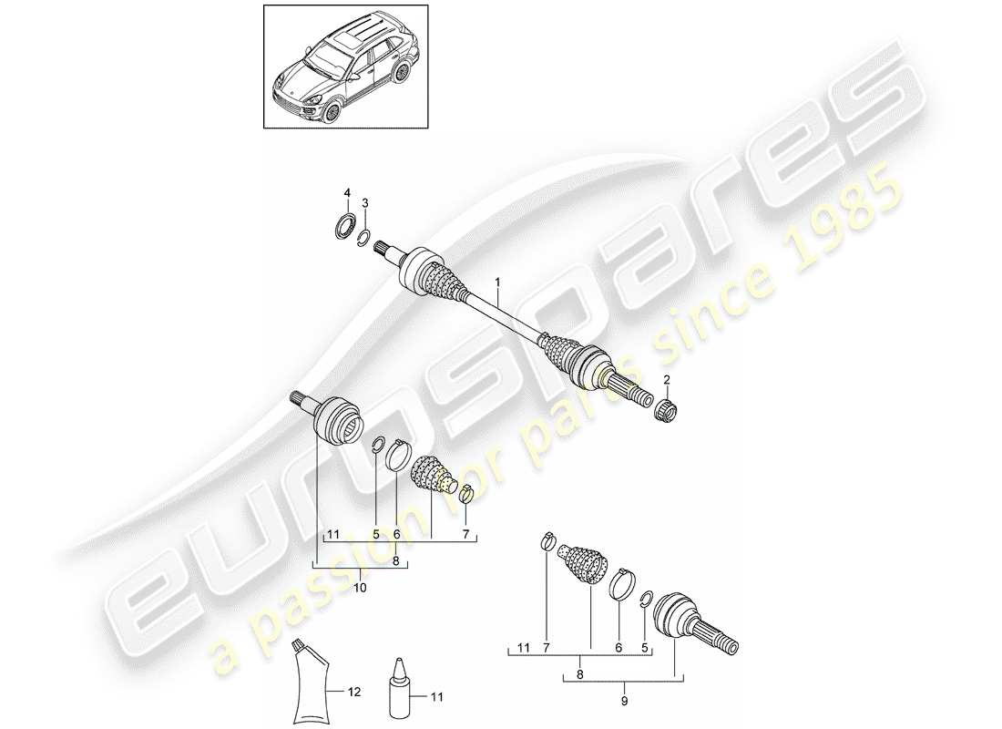 porsche 2016 (cayenne e2 92a) drive shaft d - mj 2015>> part diagram