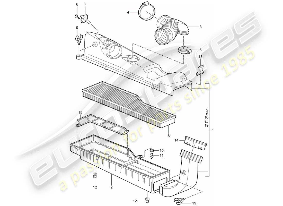 porsche 2005 (997-1) air cleaner parts diagram