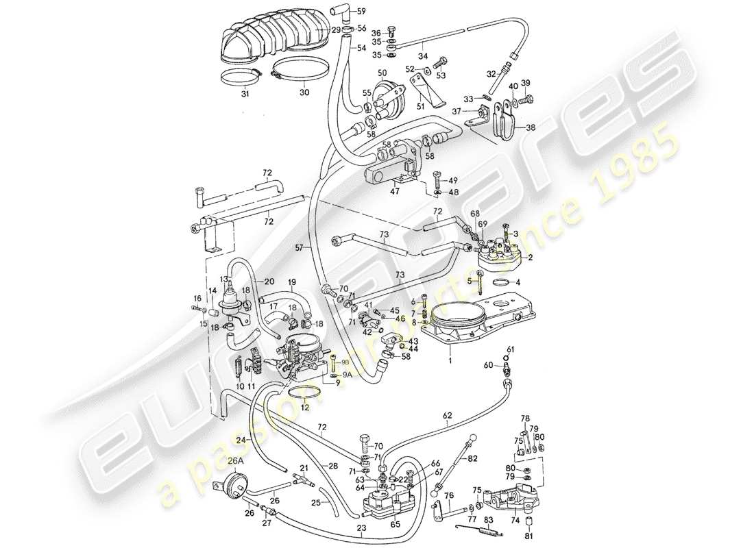 porsche 911 (1975) for - k - jetronic - mixture control unit part diagram