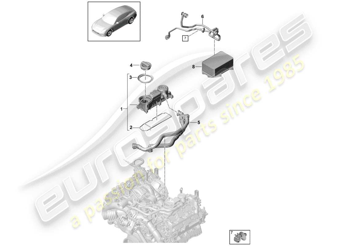 porsche 2018 (panamera 971-1) crankcase housing ventilation part diagram
