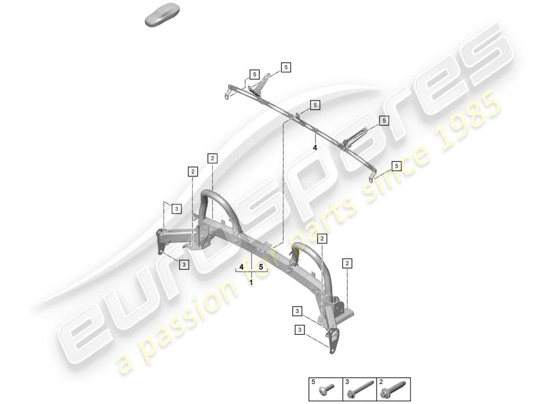porsche 2019 (718 boxster spyder) roll bar part diagram