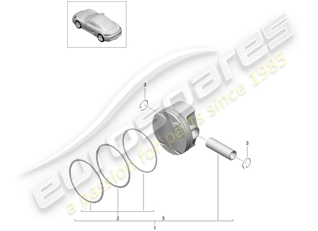 porsche 2017 (718 cayman) piston part diagram
