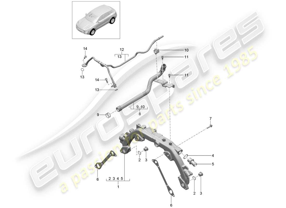 porsche 2017 (macan) coolant cooling system 1 part diagram