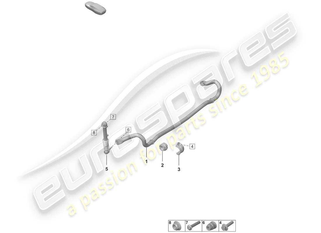 porsche 2020 (992-1) anti-roll bar coupling rod pdcc parts diagram