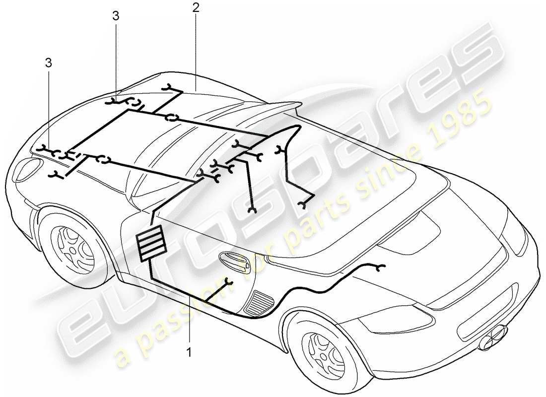 porsche 2010 (987 boxster) wiring looms front passenger compartment front end trim airbag seat belt tensioner repair kits shock absorbers anti-locking brake syst. -abs- brake pad wear display front axle parts diagram