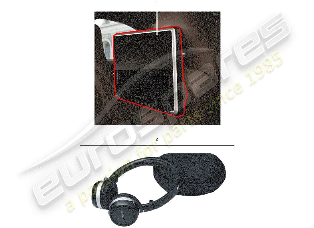 porsche 2015 (tequipment macan) rear seat entertainment system parts diagram
