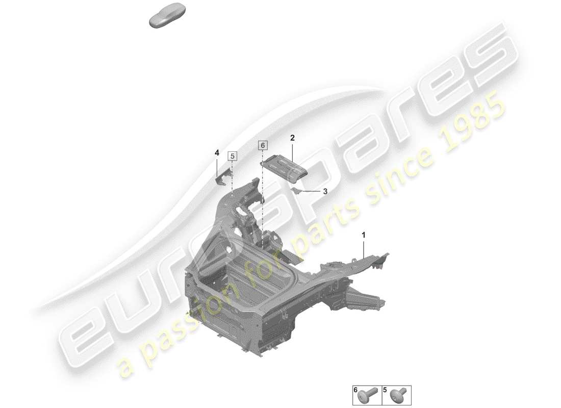 porsche 2020 (992-1) front end (complete) parts diagram
