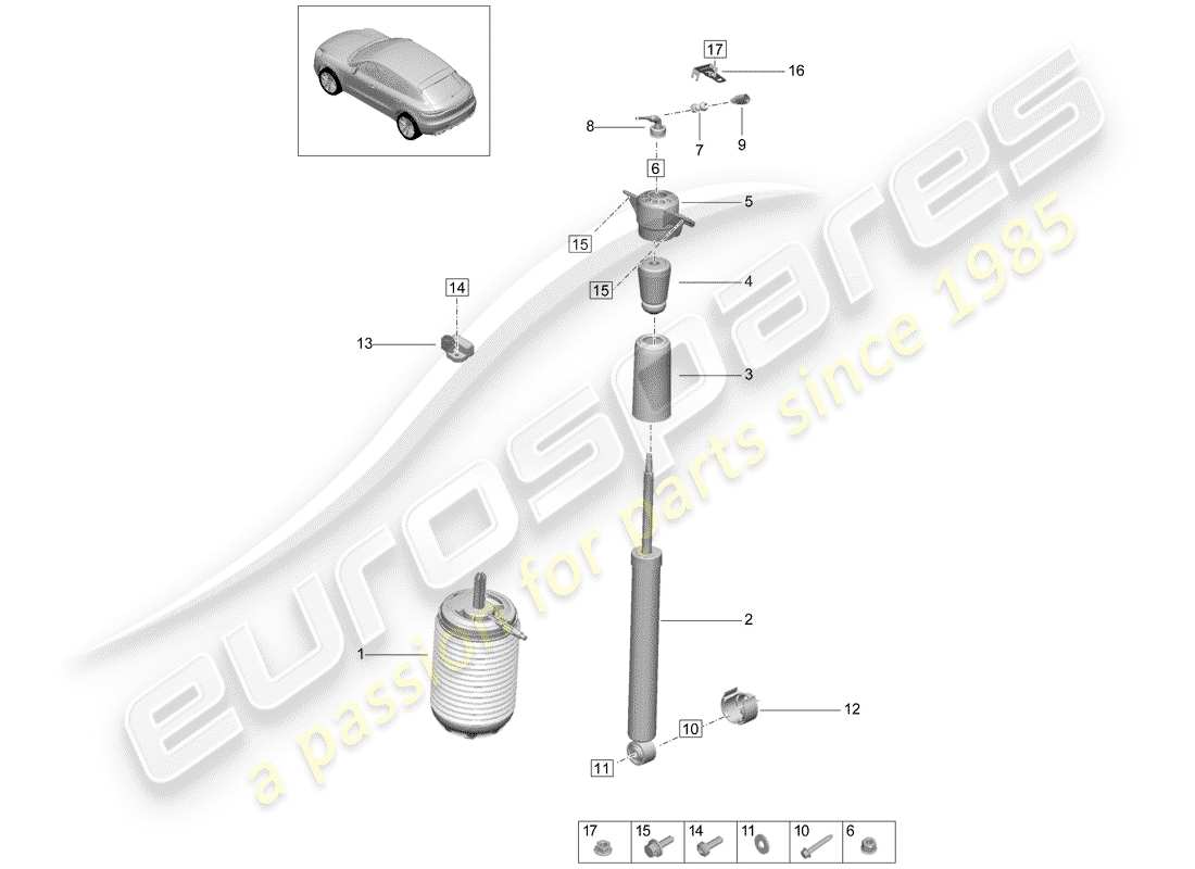 porsche 2019 (macan) air suspension part diagram