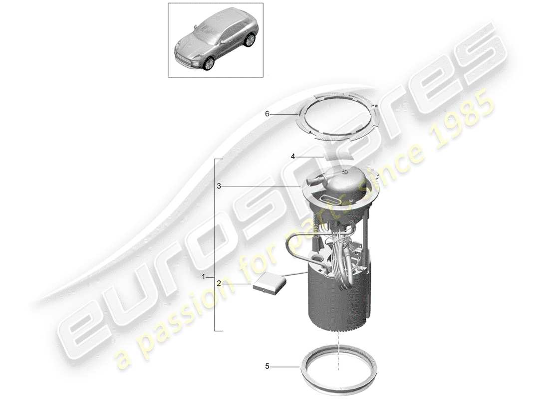 porsche 2019 (macan) fuel pump (complete) part diagram