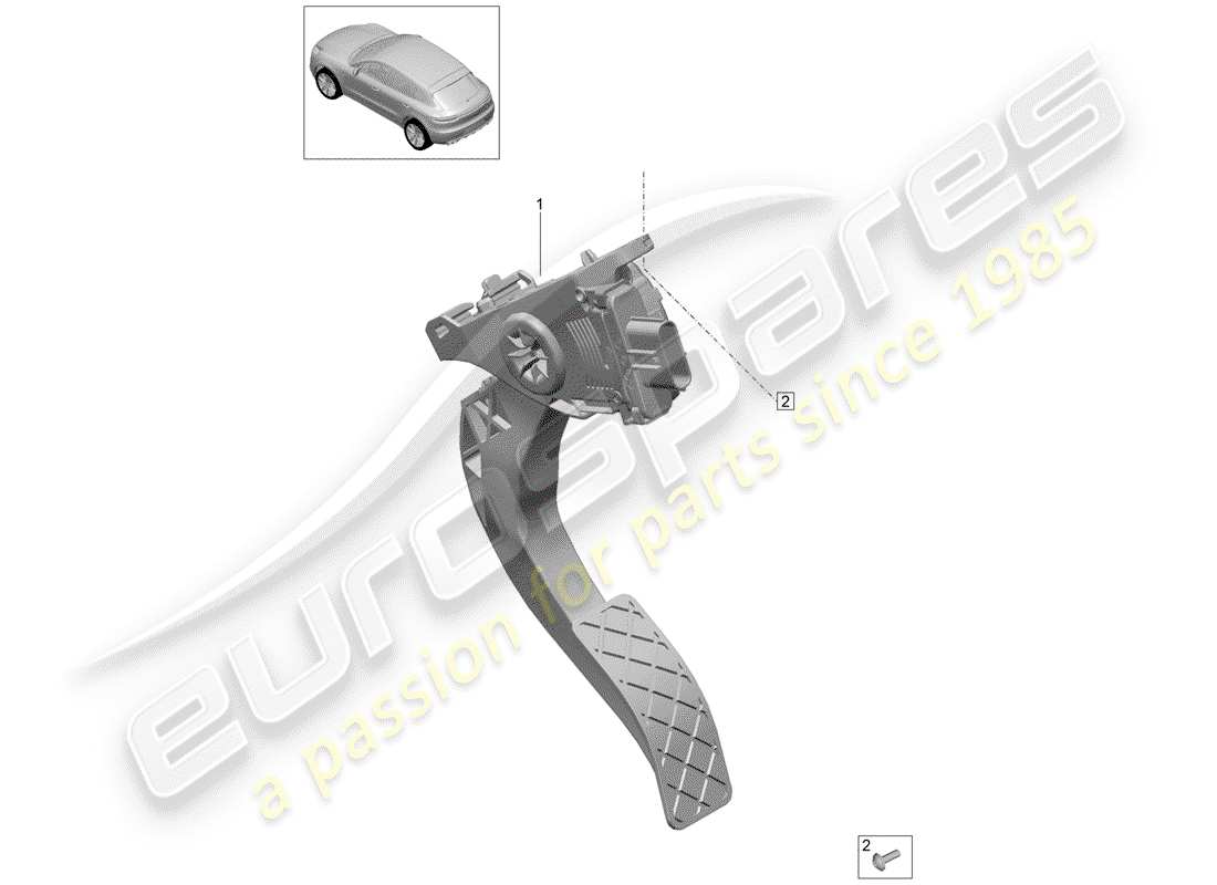 porsche 2017 (macan) accelerator pedal throttle control part diagram
