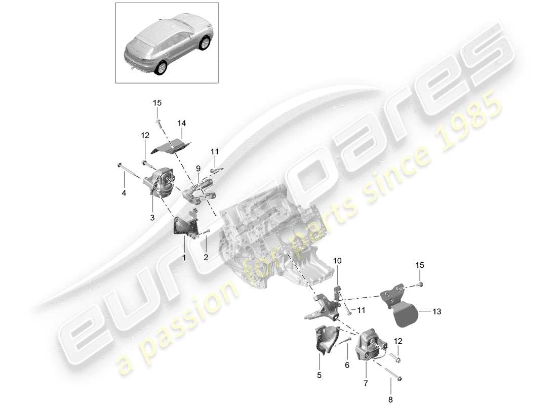 porsche 2017 (macan) engine lifting tackle lower part diagram
