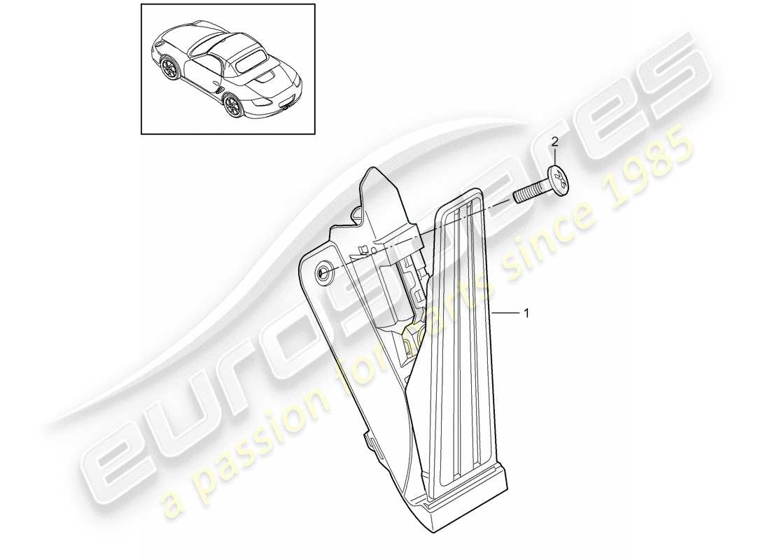 porsche 2011 (987 boxster) accelerator pedal parts diagram