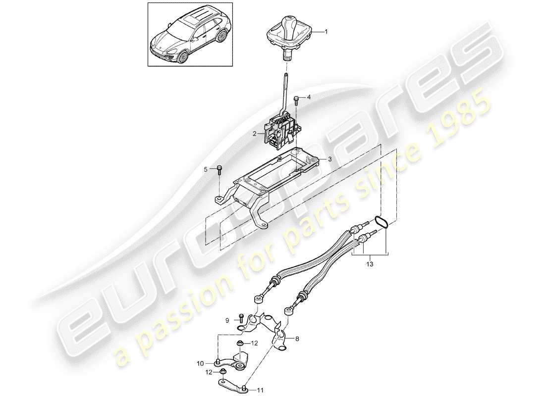 porsche 2011 (cayenne e2 92a) selector mechanism manual gearbox d >>- mj 2014 part diagram