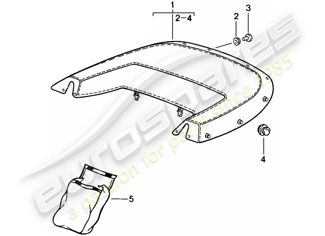 porsche 1984 (911) boot cover part diagram