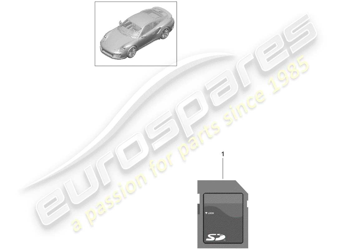 porsche 2014 (991-1 turbo) sd card for navigation system update d - mj 2017>> part diagram