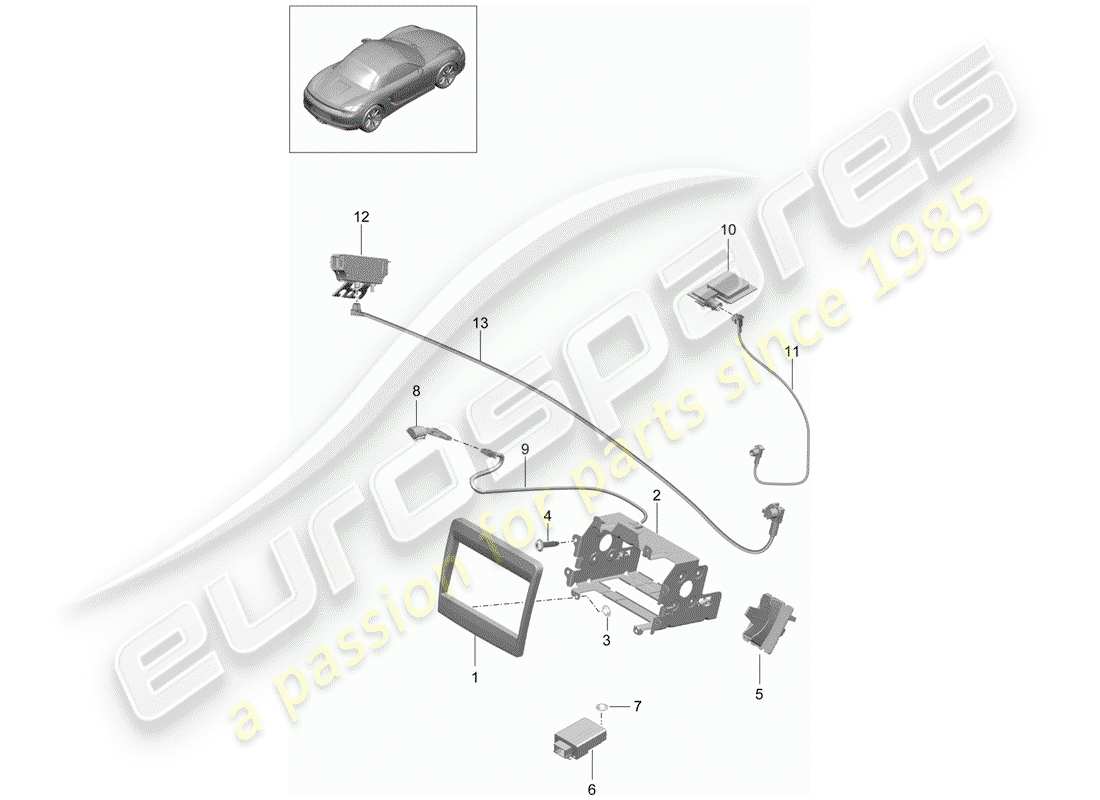 porsche 2014 (981 boxster) electric parts for navigation system preparation japan parts diagram