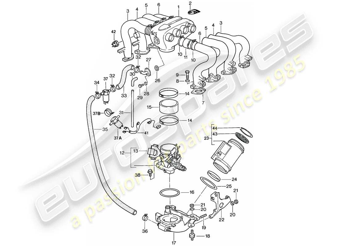 porsche 1984 (928) lh-jetronic - 1 - d - mj 1984>> parts diagram