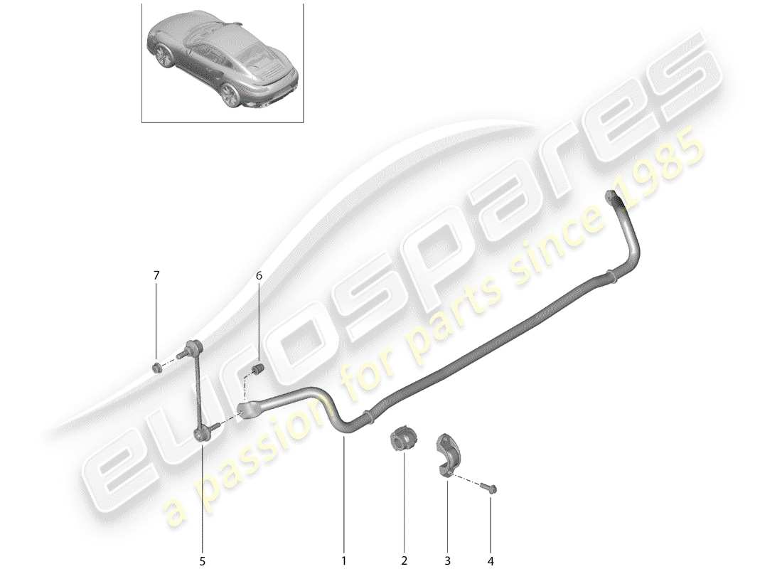 porsche 2015 (991-1 turbo) anti-roll bar d - mj 2017>> part diagram
