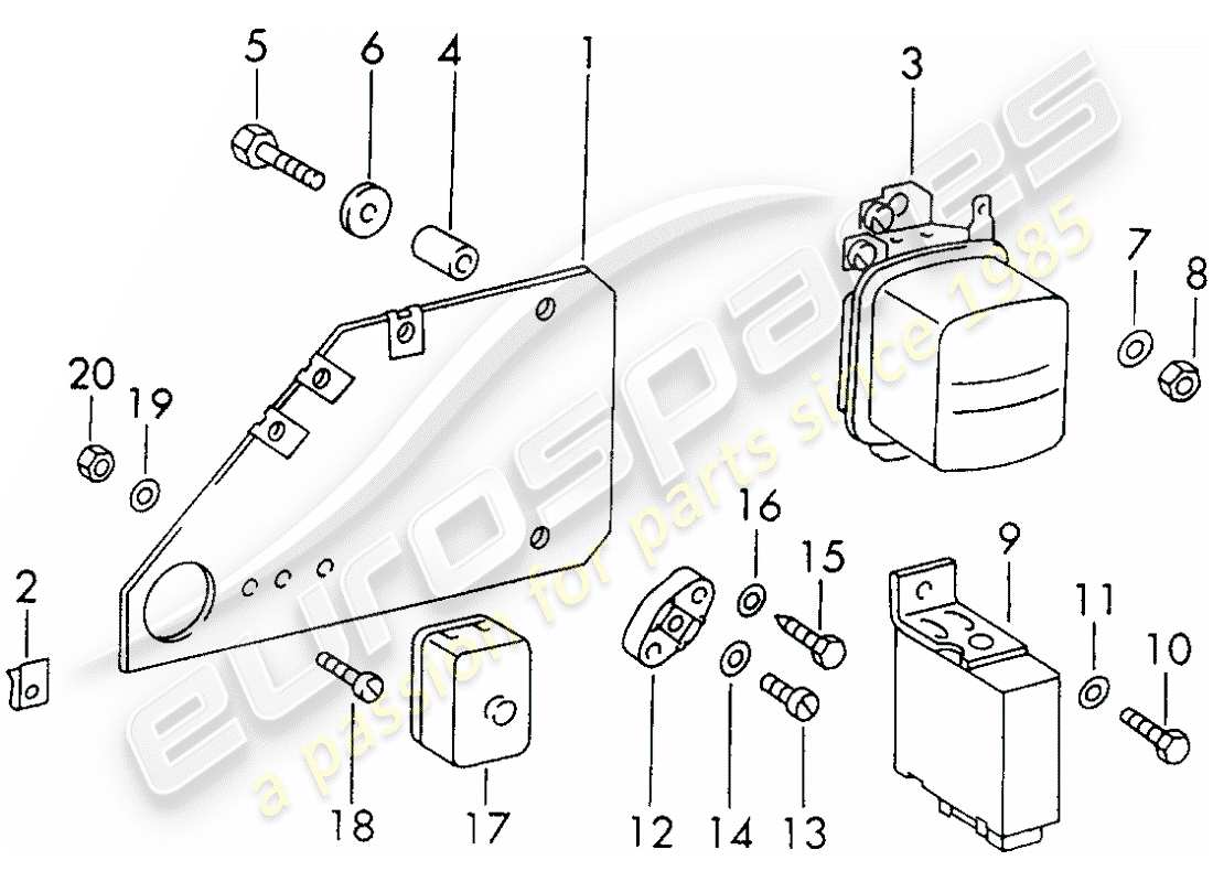 porsche 1967 (911/912) plate parts diagram