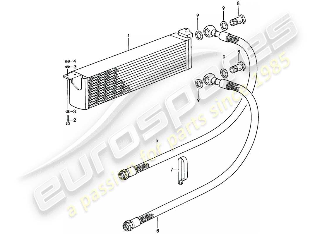 porsche 1988 (911) special model - flatnose design - oil cooler - d - mj 1988>> part diagram
