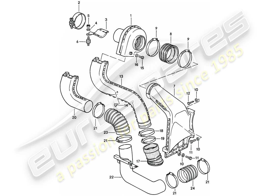 porsche 1988 (911) additional blower part diagram