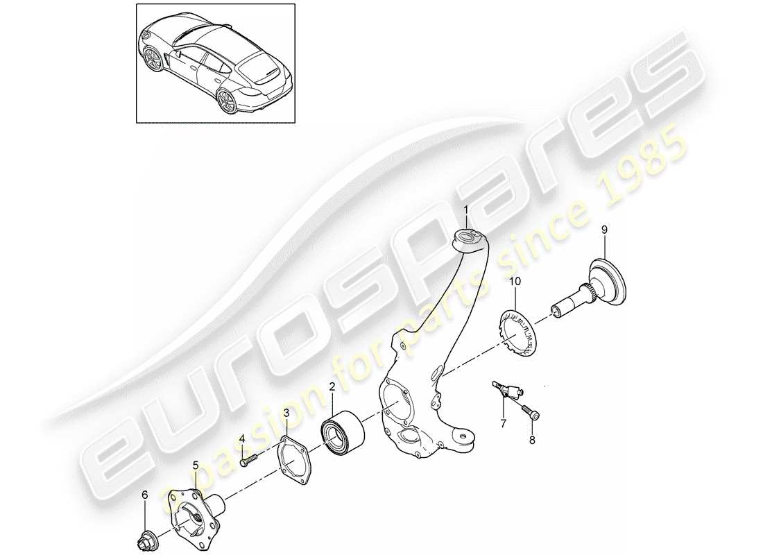 porsche 2012 (panamera 970) wheel carrier wheel hub part diagram
