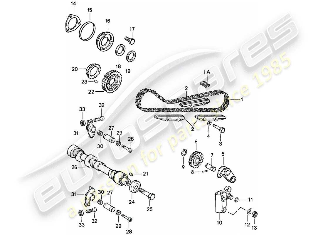 porsche 1988 (911) valve control part diagram