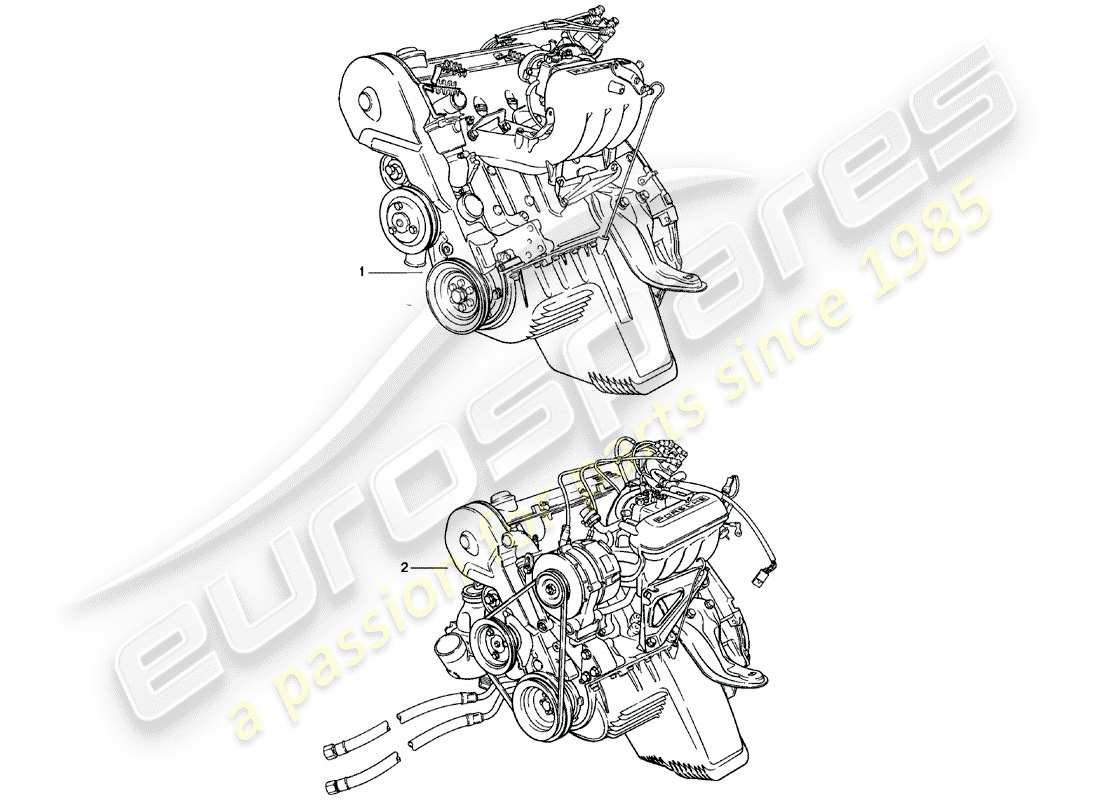 porsche 1980 (924) replacement engine - m>>65x12345 parts diagram