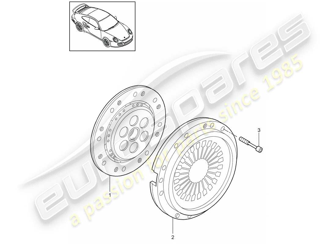 porsche 2011 (997-2 turbo / gt2 rs) clutch parts diagram